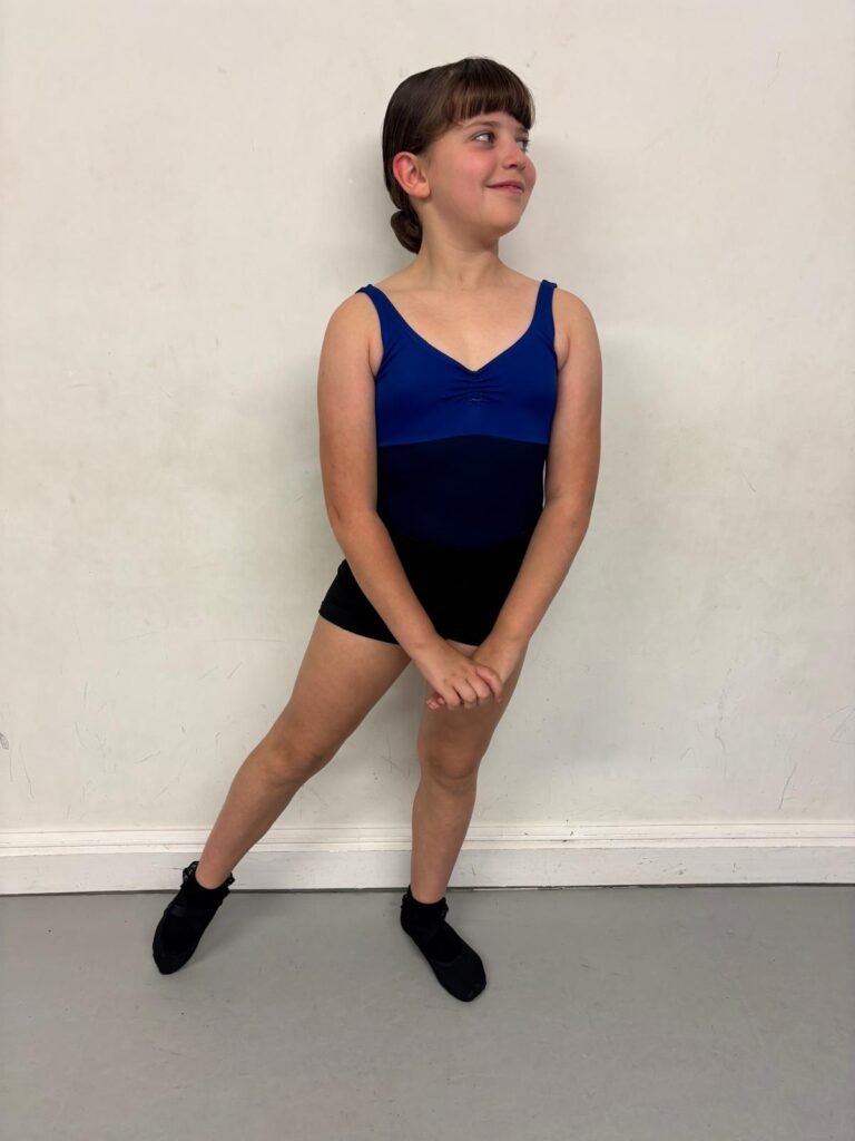 2 tone blue leotard for older juniors